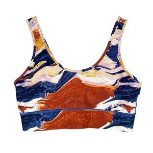 Cotton On Body Sports Bra Women's Medium Abstract Art Marbled Swirl Multicolor